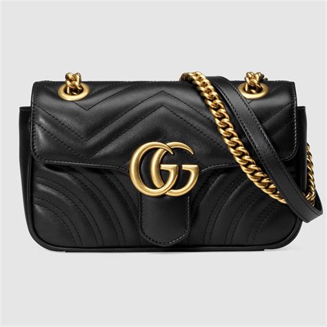 black leather gucci bag gold chain|gucci mini gg shoulder bag.